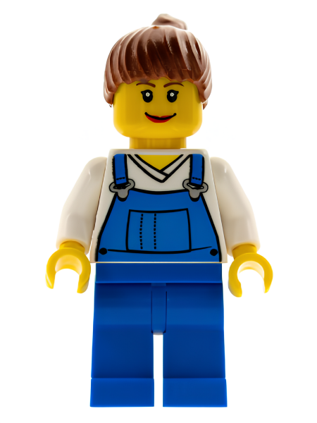 Минифигурка Lego Farm Hand, Female, Overalls Blue over V-Neck Shirt cty0171 U